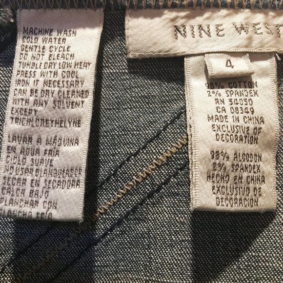 Diagonal Pieced Denim Skirt | Nine West - Picture 3 of 4